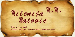 Milenija Malović vizit kartica